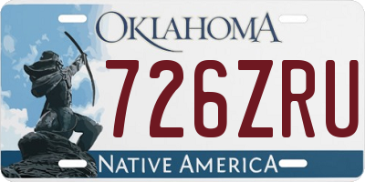 OK license plate 726ZRU