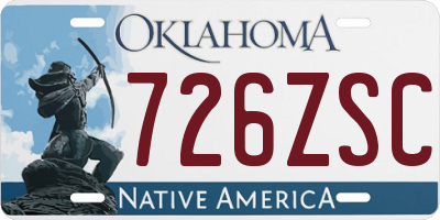 OK license plate 726ZSC