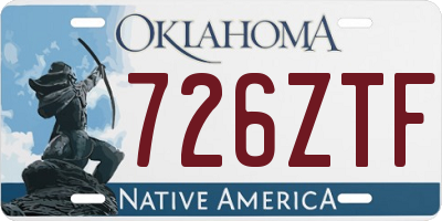 OK license plate 726ZTF