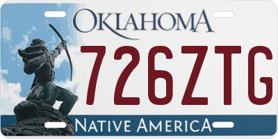 OK license plate 726ZTG