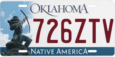 OK license plate 726ZTV