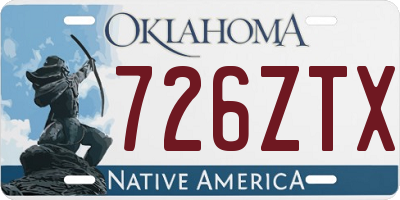 OK license plate 726ZTX