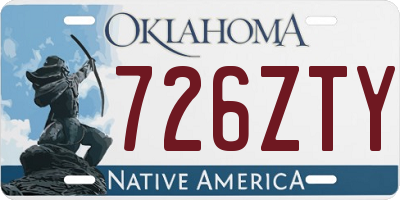 OK license plate 726ZTY