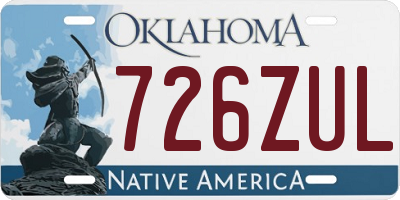 OK license plate 726ZUL
