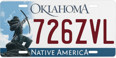 OK license plate 726ZVL