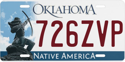 OK license plate 726ZVP