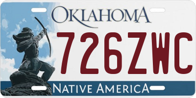 OK license plate 726ZWC