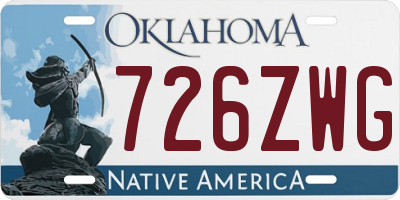 OK license plate 726ZWG