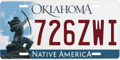 OK license plate 726ZWI