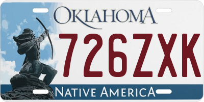 OK license plate 726ZXK