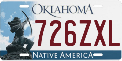 OK license plate 726ZXL