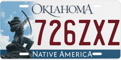 OK license plate 726ZXZ