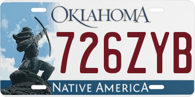 OK license plate 726ZYB