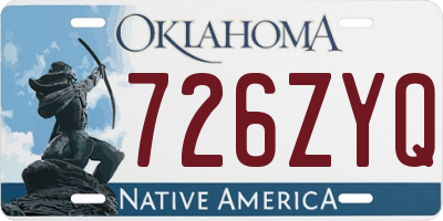 OK license plate 726ZYQ