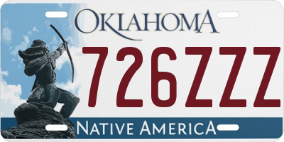 OK license plate 726ZZZ