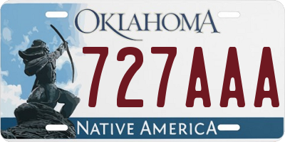 OK license plate 727AAA