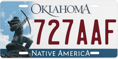 OK license plate 727AAF