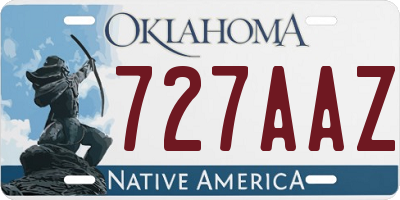 OK license plate 727AAZ
