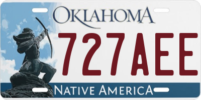 OK license plate 727AEE