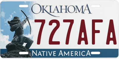 OK license plate 727AFA