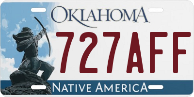 OK license plate 727AFF