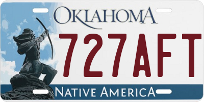 OK license plate 727AFT