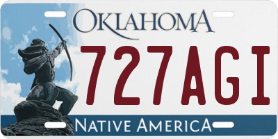 OK license plate 727AGI