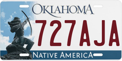 OK license plate 727AJA