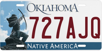 OK license plate 727AJQ