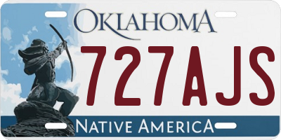 OK license plate 727AJS