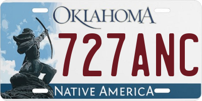 OK license plate 727ANC