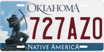 OK license plate 727AZO