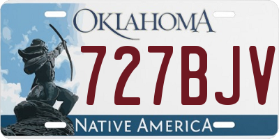 OK license plate 727BJV