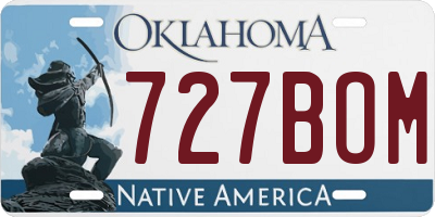 OK license plate 727BOM