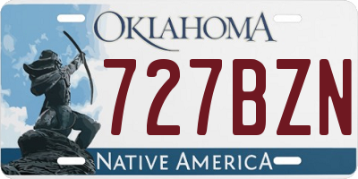 OK license plate 727BZN