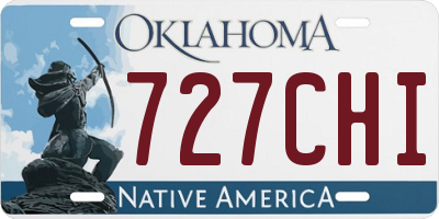 OK license plate 727CHI
