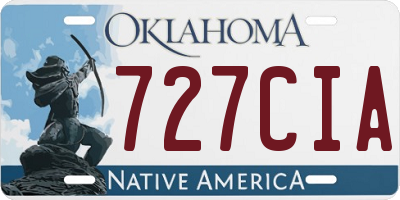 OK license plate 727CIA
