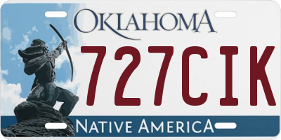 OK license plate 727CIK