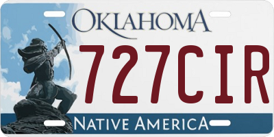 OK license plate 727CIR