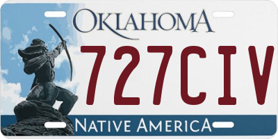 OK license plate 727CIV