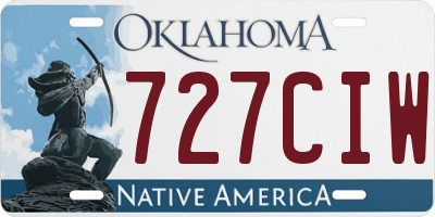 OK license plate 727CIW