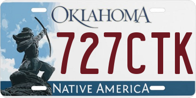 OK license plate 727CTK