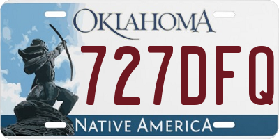 OK license plate 727DFQ