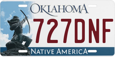 OK license plate 727DNF