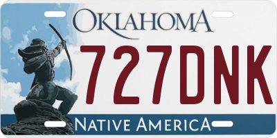 OK license plate 727DNK