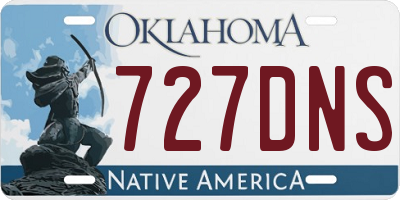 OK license plate 727DNS