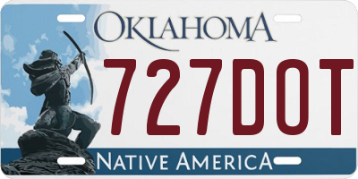 OK license plate 727DOT