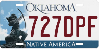 OK license plate 727DPF
