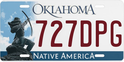 OK license plate 727DPG