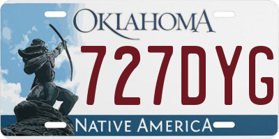 OK license plate 727DYG